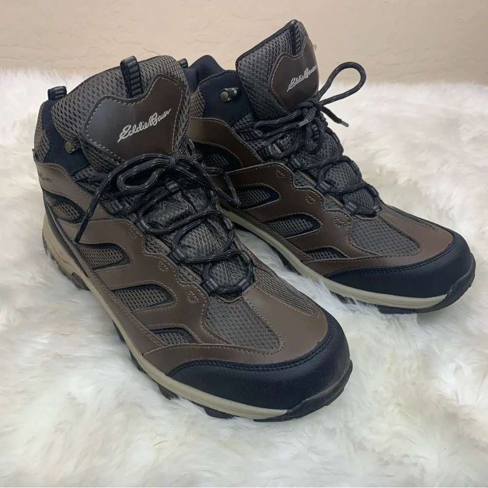 Eddie Bauer Men's Brown Graham Waterproof Leather Hiking Boots